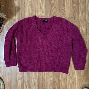 Magenta Express V-Neck Sweater XS